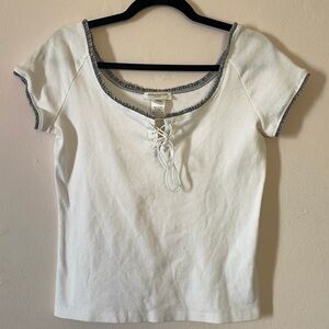 🌱🧹 5/$20 Sport Ruffle Lace Boxy Top​​​​